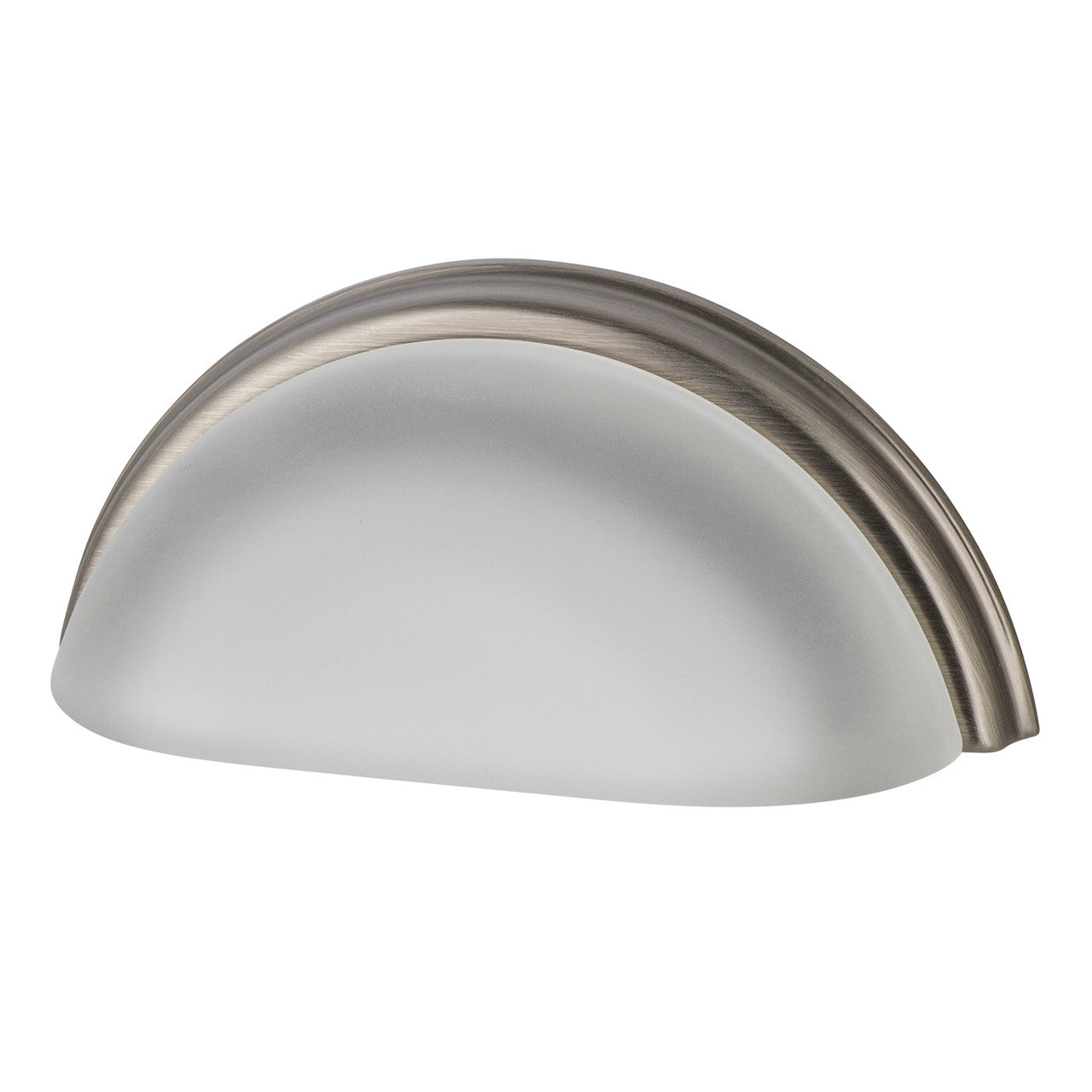 Nostalgic Warehouse 755407: 3" cc Frosted Crystal Cup Cabinet Pull - Antique Pewter