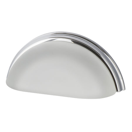 Nostalgic Warehouse 755408: 3" cc Frosted Crystal Cup Cabinet Pull - Bright Chrome