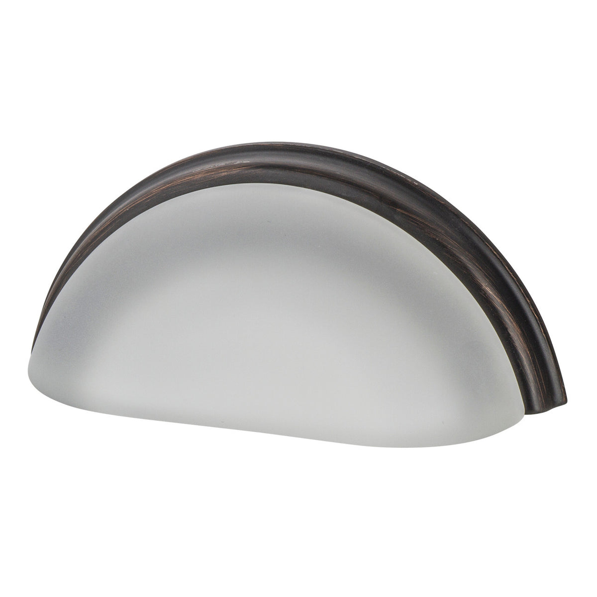 Nostalgic Warehouse 755410: 3" cc Frosted Crystal Cup Cabinet Pull - Timeless Bronze