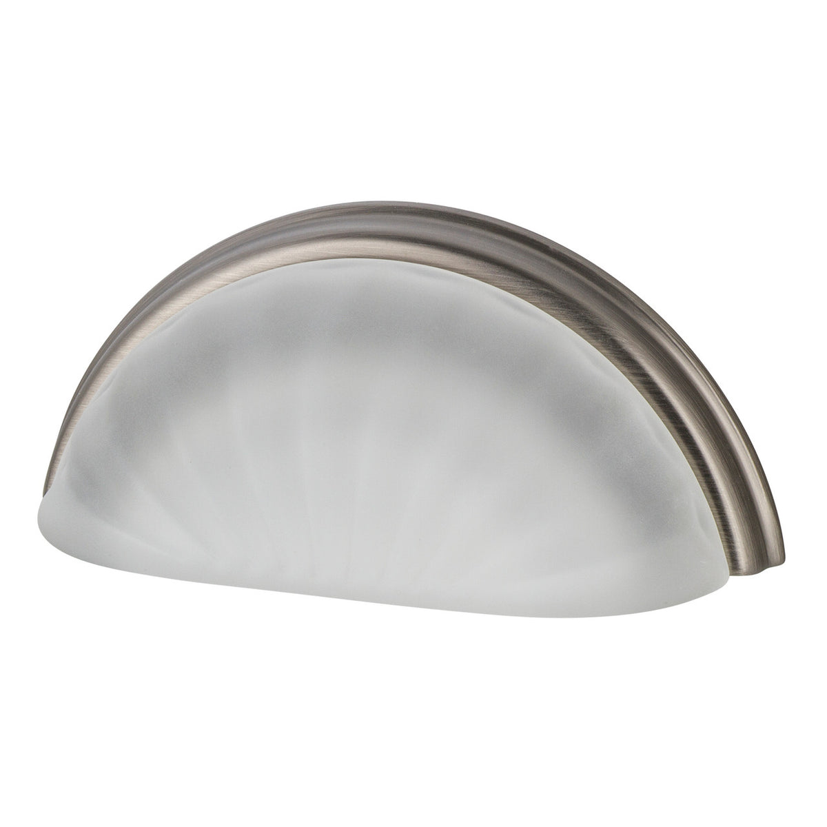 Nostalgic Warehouse 755425: 3" cc Frosted Fluted Crystal Cup Cabinet Pull - Antique Pewter