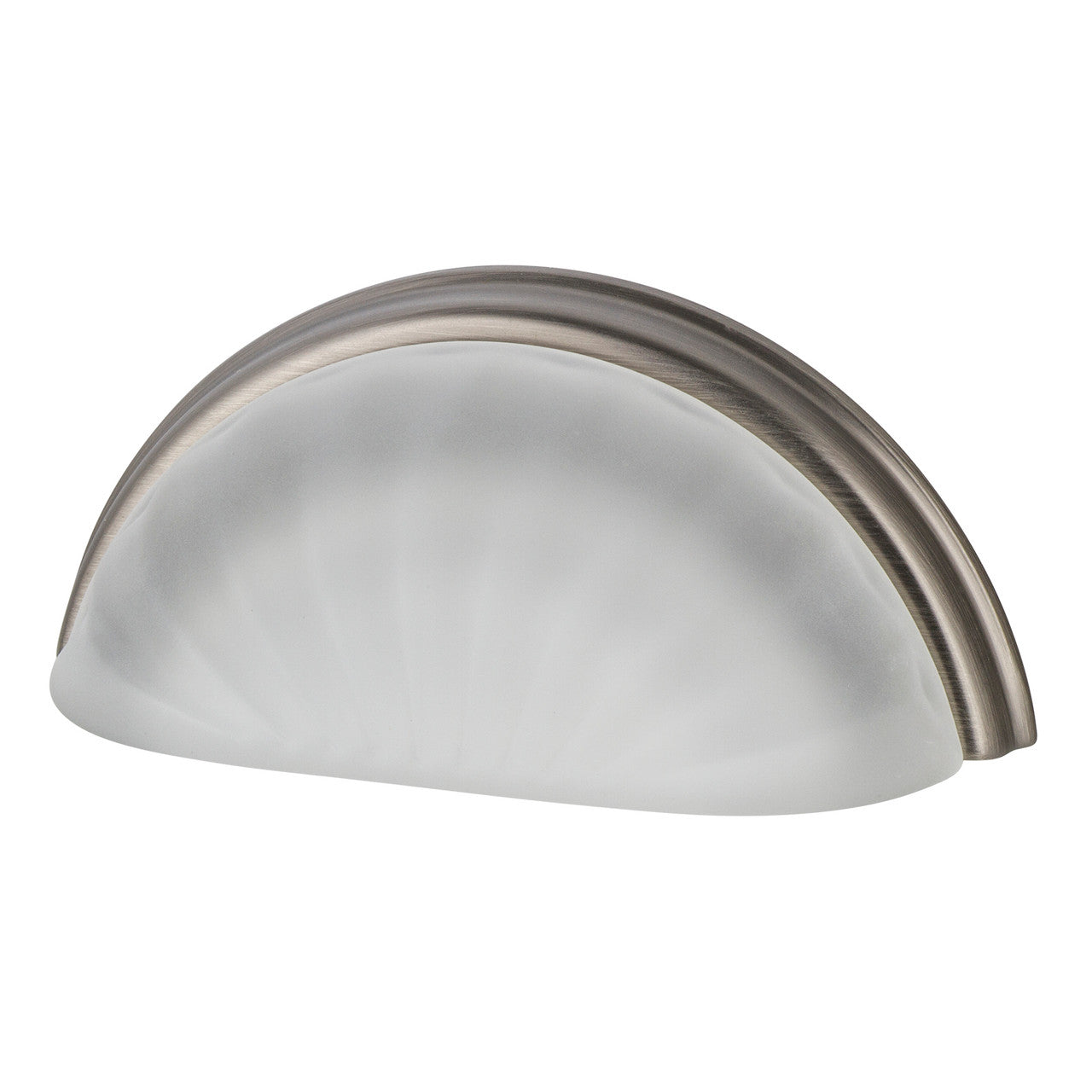 Nostalgic Warehouse 755425: 3" cc Frosted Fluted Crystal Cup Cabinet Pull - Antique Pewter
