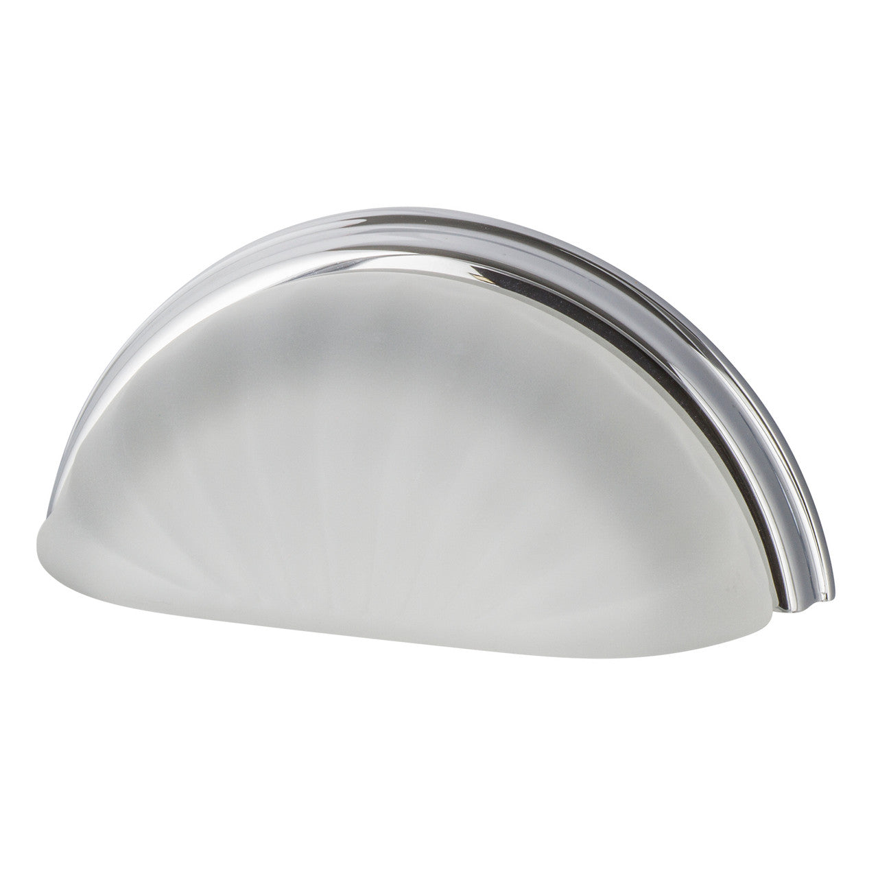 Nostalgic Warehouse 755426: 3" cc Frosted Fluted Crystal Cup Cabinet Pull - Bright Chrome