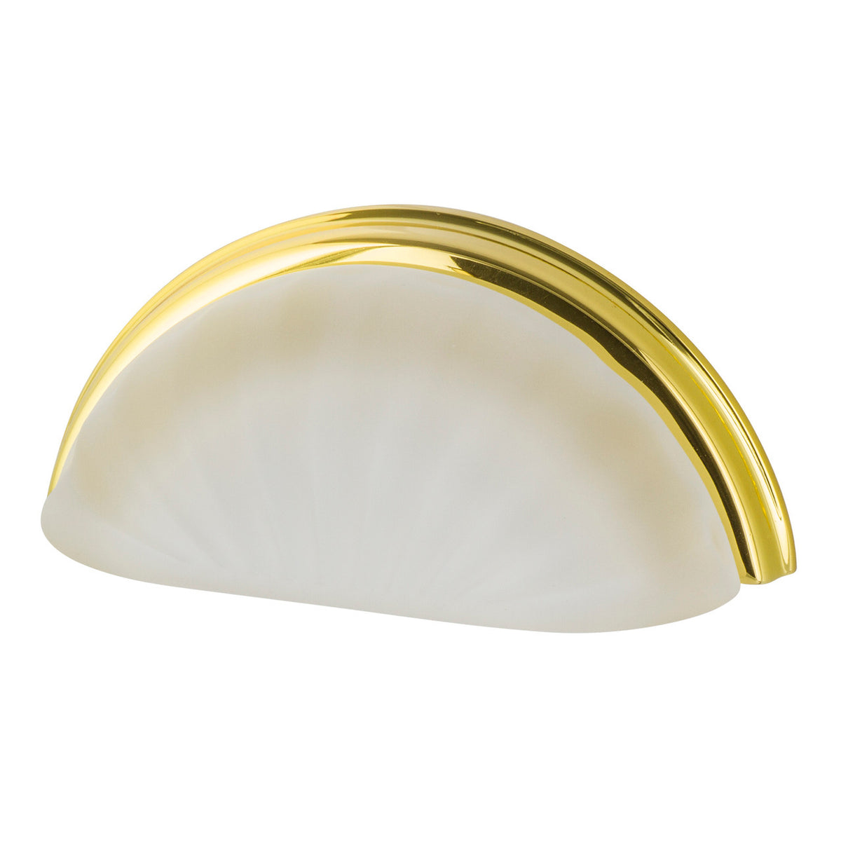 Nostalgic Warehouse 755427: 3" cc Frosted Fluted Crystal Cup Cabinet Pull - Polished Brass