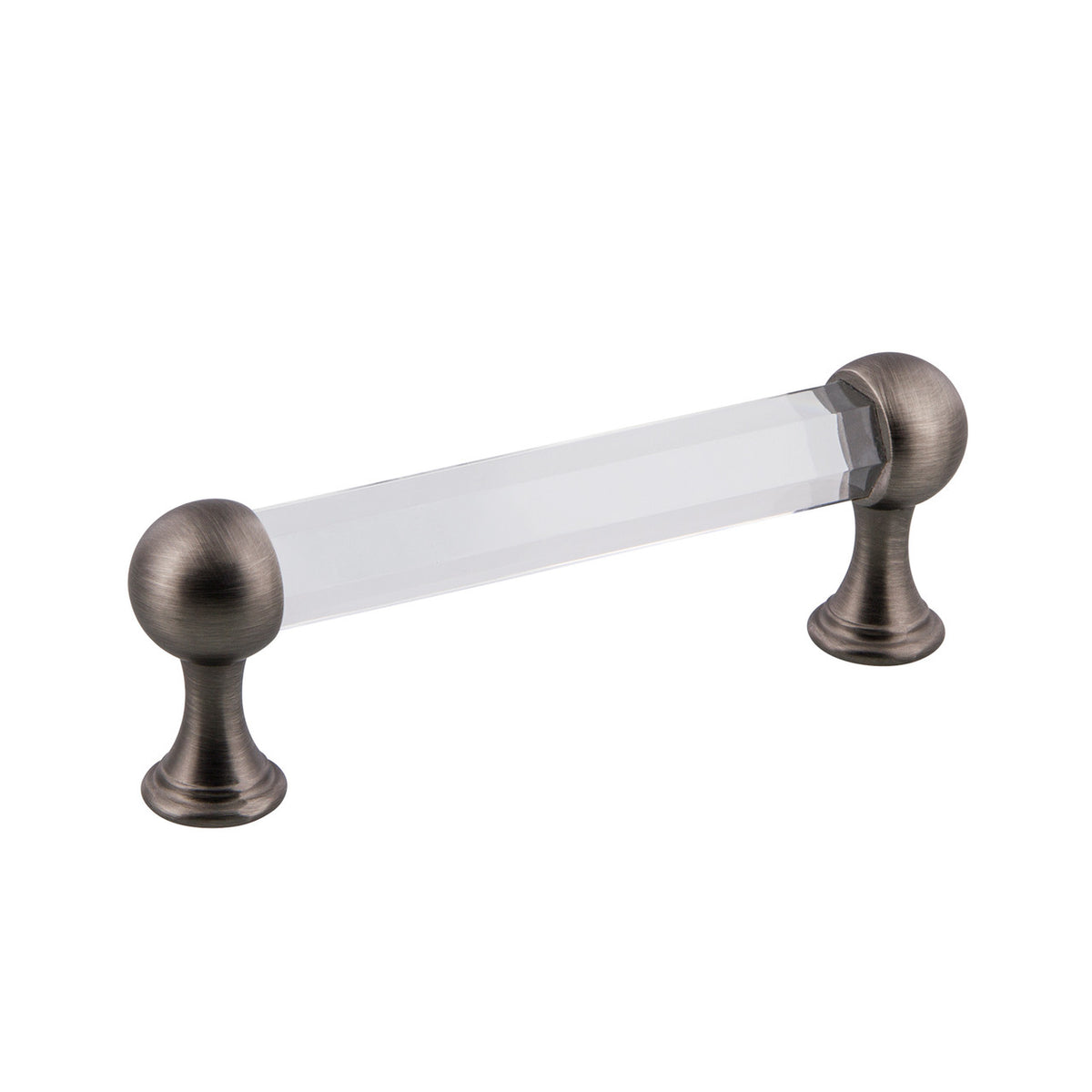 Nostalgic Warehouse 755434: 3-3/4" cc Crystal  Cabinet Pull - Antique Pewter