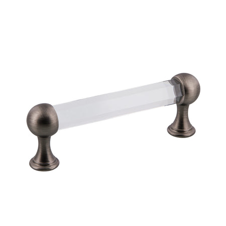 Nostalgic Warehouse 755434: 3-3/4" cc Crystal  Cabinet Pull - Antique Pewter
