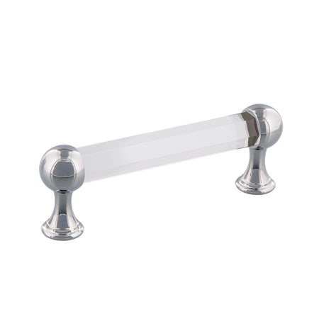 Nostalgic Warehouse 755435: 3-3/4" cc Crystal  Cabinet Pull - Bright Chrome