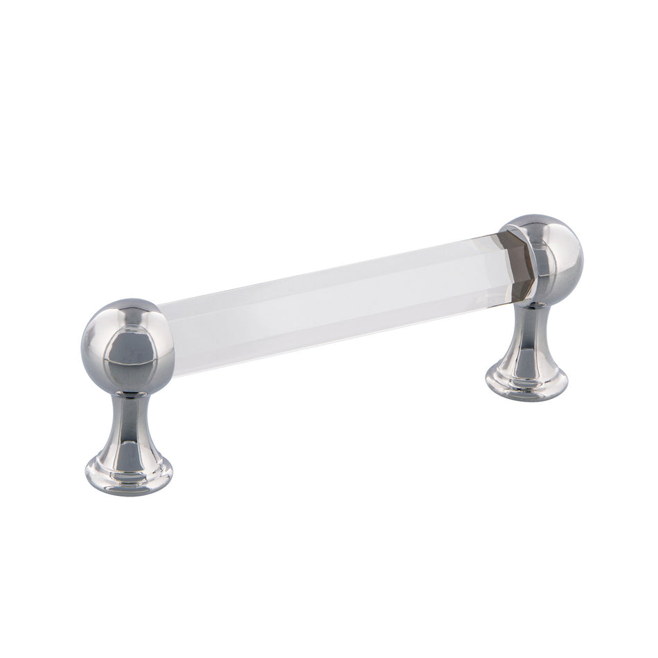 Nostalgic Warehouse 755435: 3-3/4" cc Crystal  Cabinet Pull - Bright Chrome