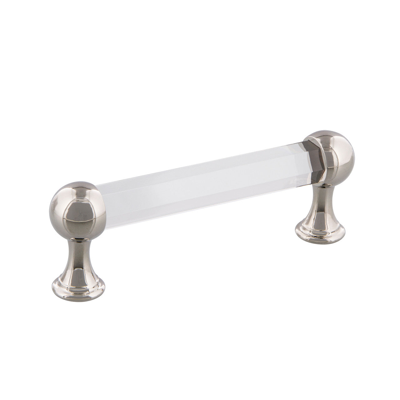 Nostalgic Warehouse 755437: 3-3/4" cc Crystal  Cabinet Pull - Polished Nickel