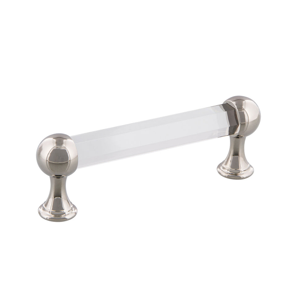 Nostalgic Warehouse 755437: 3-3/4" cc Crystal  Cabinet Pull - Polished Nickel