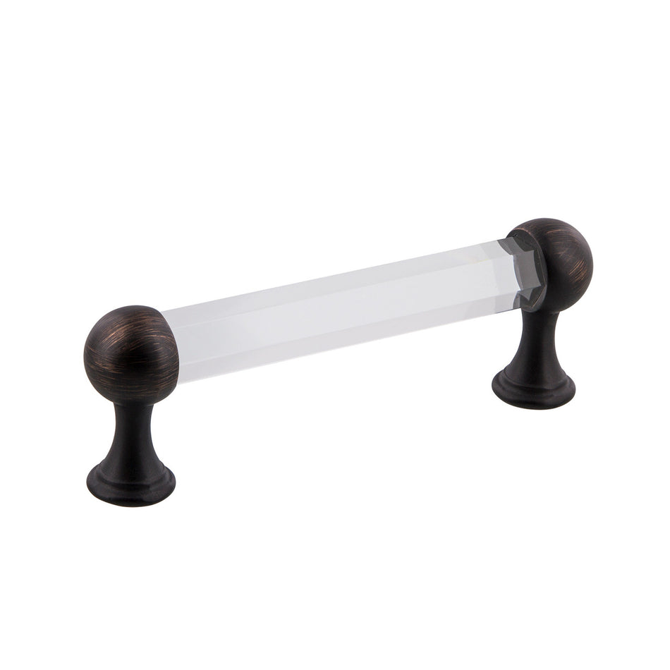 Nostalgic Warehouse 755439: 3-3/4" cc Crystal  Cabinet Pull - Timeless Bronze