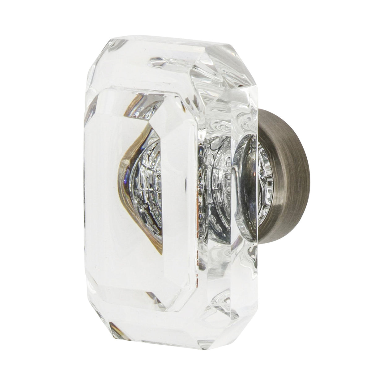 Nostalgic Warehouse 755442: 1-3/4" Baguette Cut Crystal Cabinet Knob - Antique Pewter