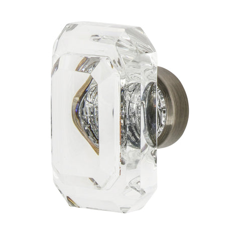 Nostalgic Warehouse 755442: 1-3/4" Baguette Cut Crystal Cabinet Knob - Antique Pewter