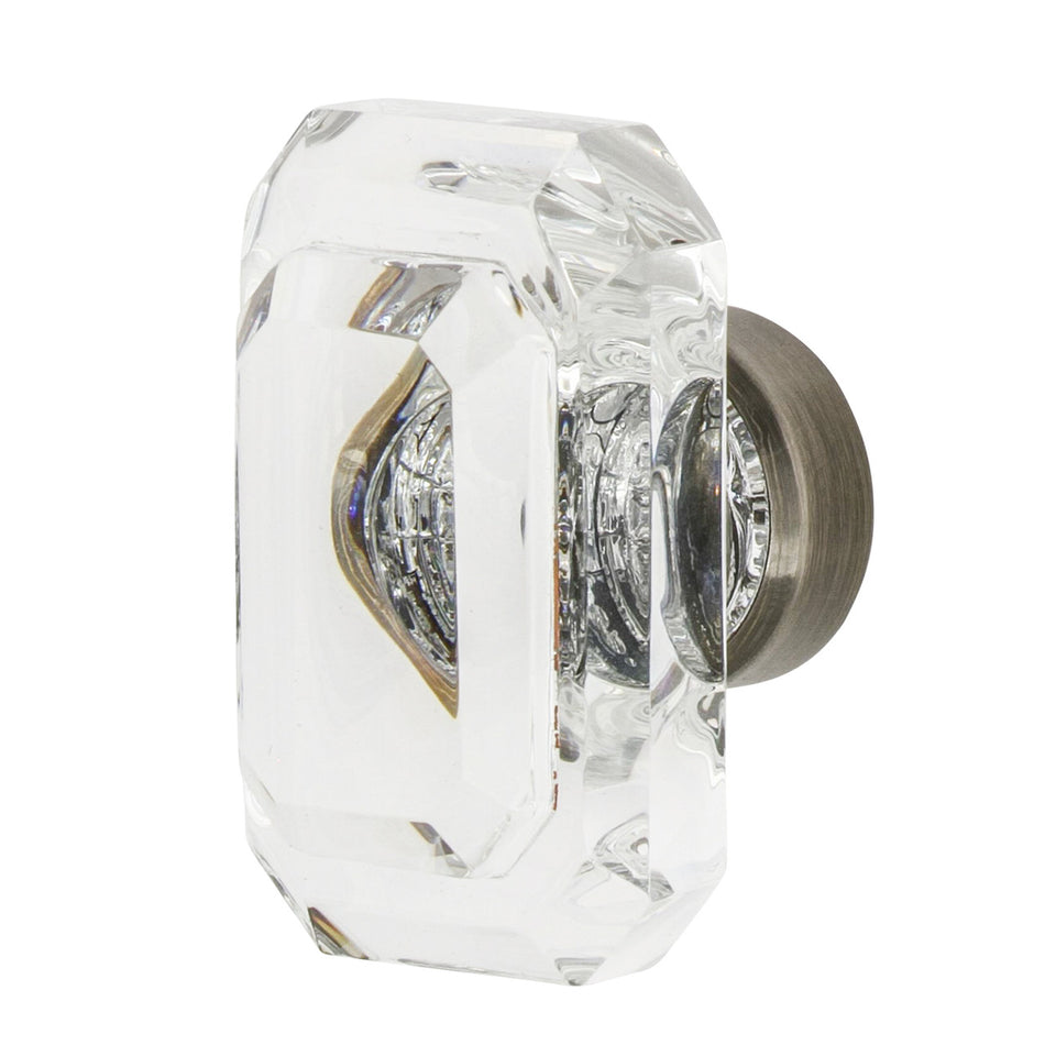 Nostalgic Warehouse 755442: 1-3/4" Baguette Cut Crystal Cabinet Knob - Antique Pewter
