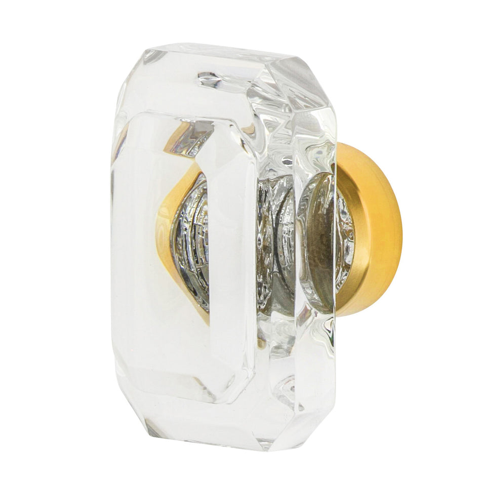 Nostalgic Warehouse 755444: 1-3/4" Baguette Cut Crystal Cabinet Knob - Polished Brass