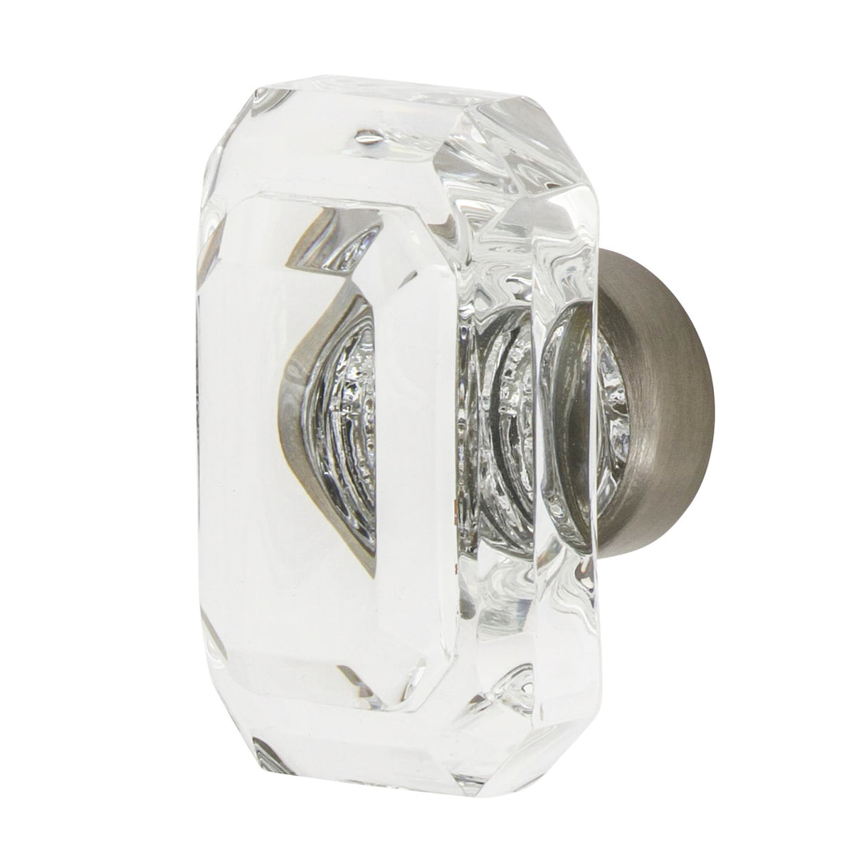 Nostalgic Warehouse 755446: 1-3/4" Baguette Cut Crystal Cabinet Knob - Satin Nickel