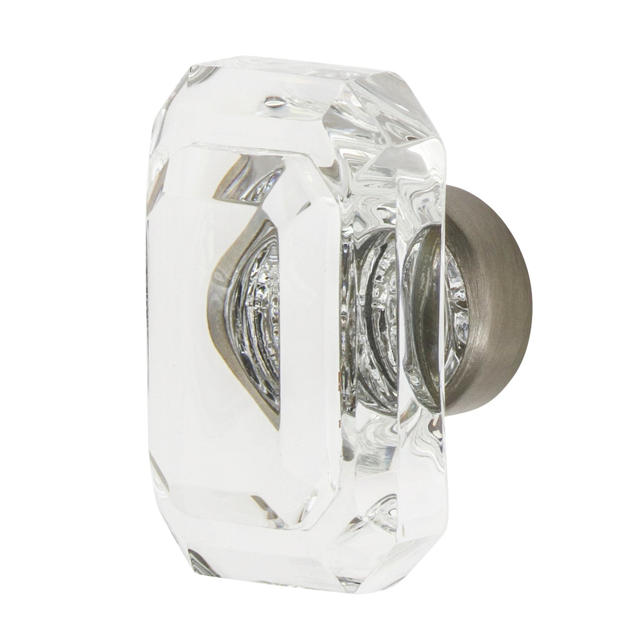 Nostalgic Warehouse 755446: 1-3/4" Baguette Cut Crystal Cabinet Knob - Satin Nickel