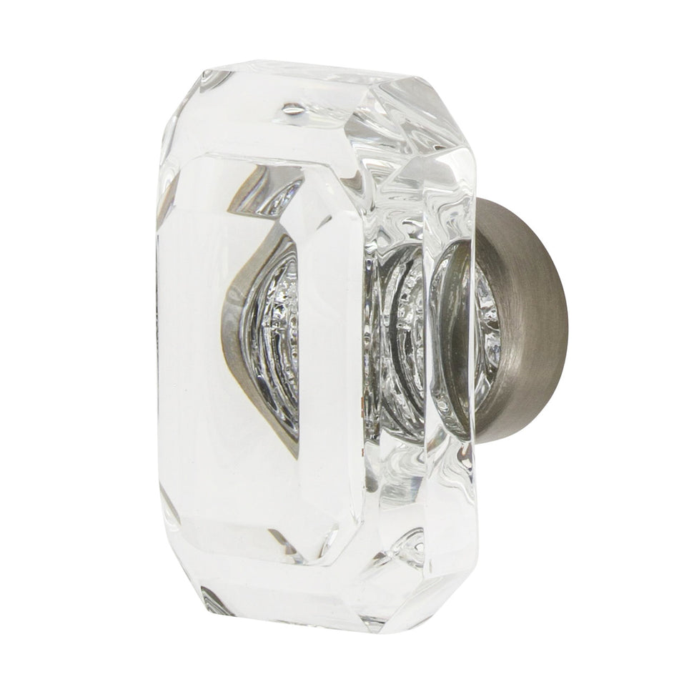 Nostalgic Warehouse 755446: 1-3/4" Baguette Cut Crystal Cabinet Knob - Satin Nickel