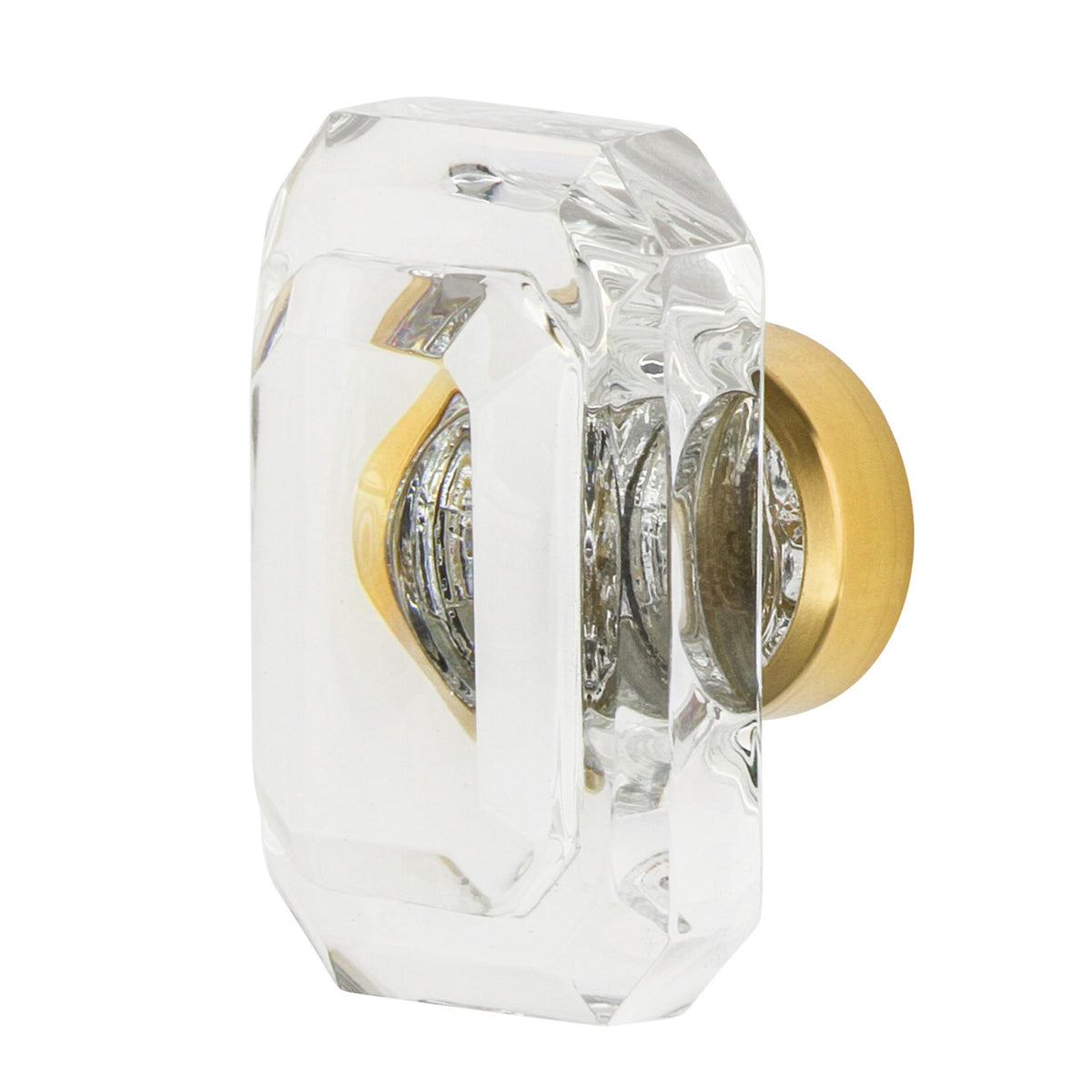 Nostalgic Warehouse 755448: 1-3/4" Baguette Cut Crystal Cabinet Knob - Unlacquered Brass