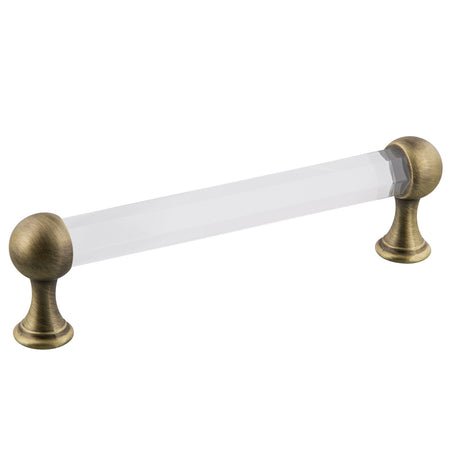 Nostalgic Warehouse 755449: 5" cc Crystal  Cabinet Pull - Antique Brass
