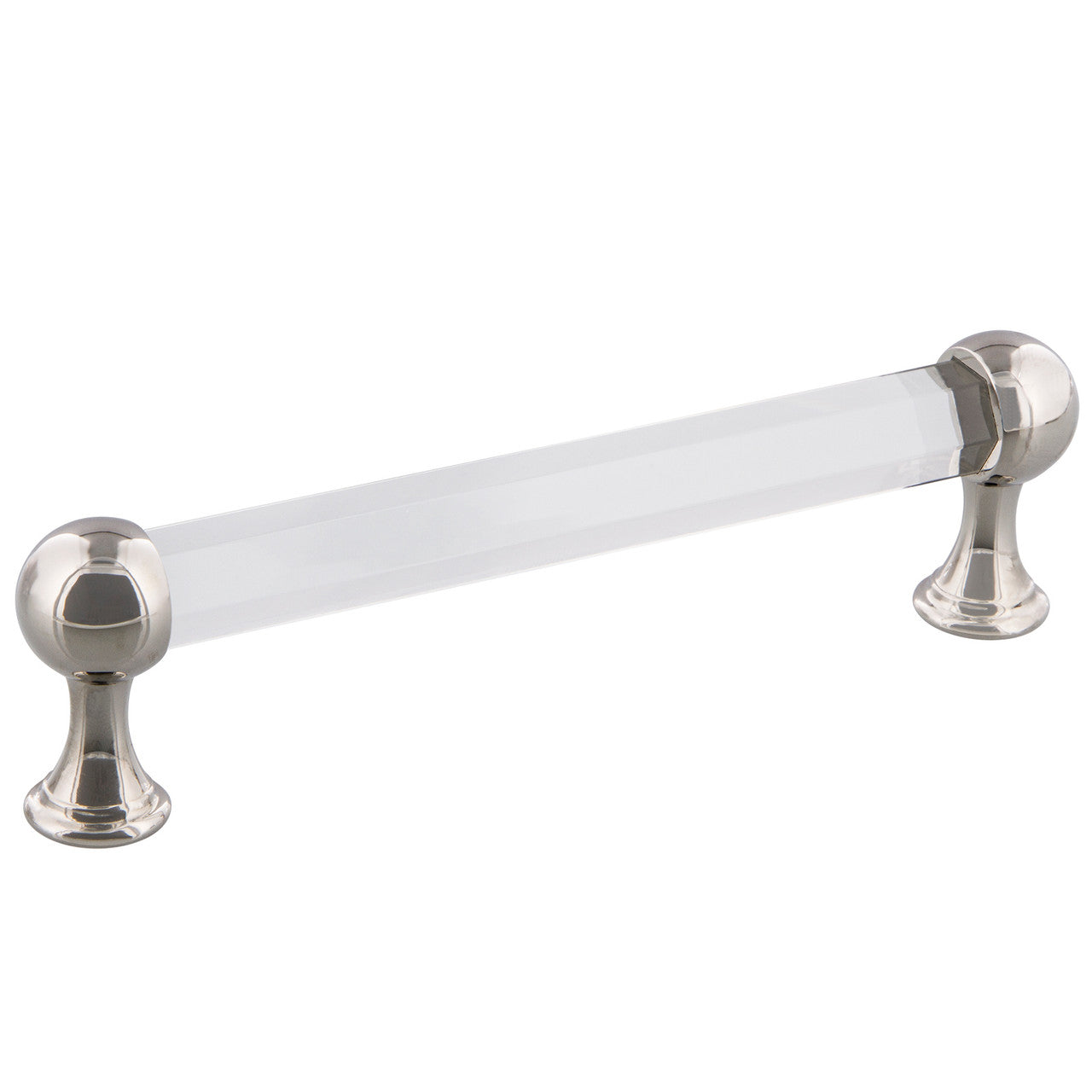Nostalgic Warehouse 755453: 5" cc Crystal  Cabinet Pull - Polished Nickel