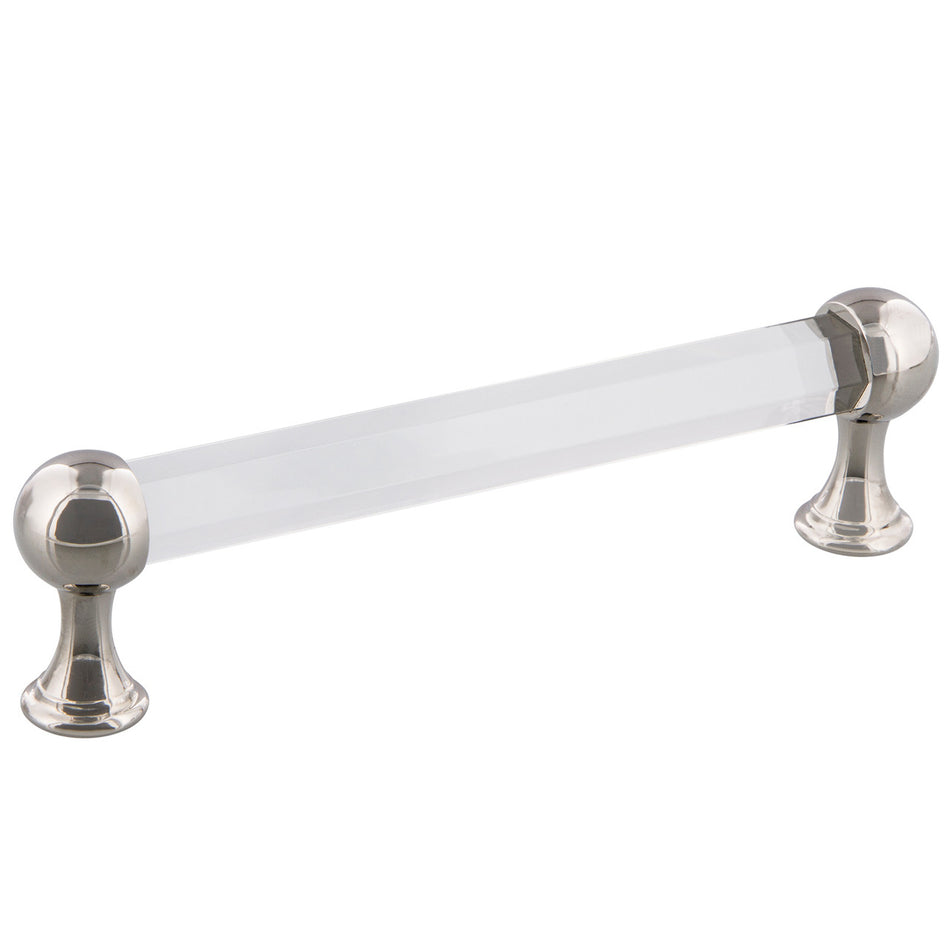 Nostalgic Warehouse 755453: 5" cc Crystal  Cabinet Pull - Polished Nickel