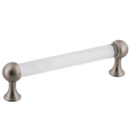 Nostalgic Warehouse 755454: 5" cc Crystal  Cabinet Pull - Satin Nickel