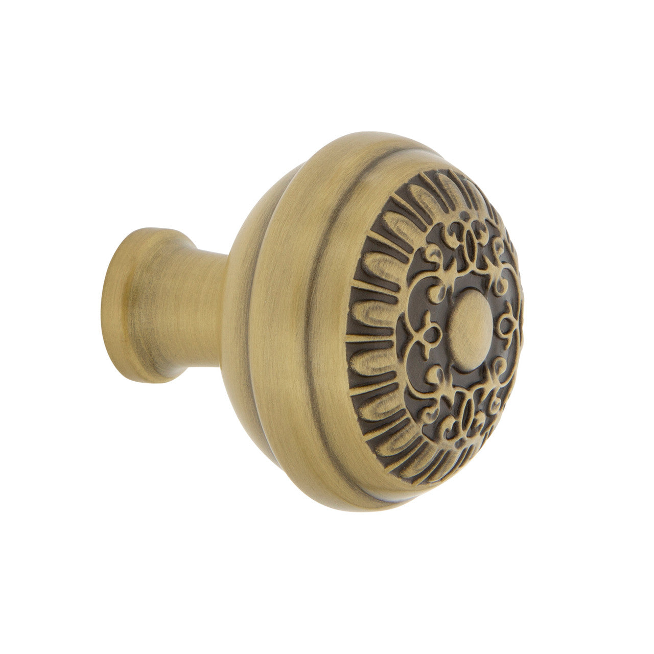 Nostalgic Warehouse 756096: 1-3/8" Egg & Dart Cabinet Knob - Antique Brass