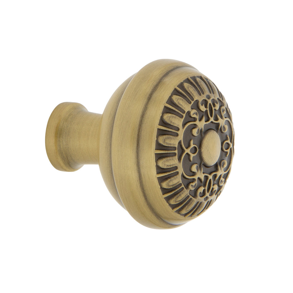 Nostalgic Warehouse 756096: 1-3/8" Egg & Dart Cabinet Knob - Antique Brass