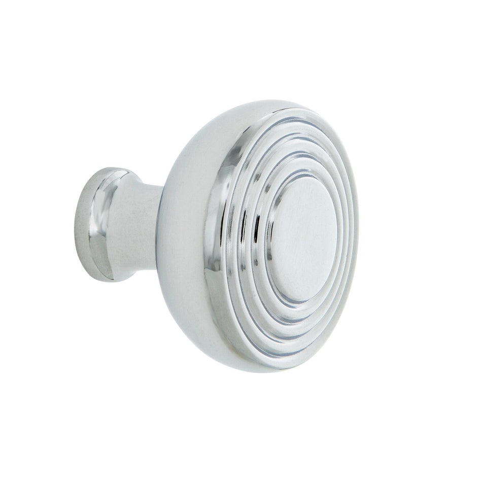 Nostalgic Warehouse 756130: 1-3/8" Deco Cabinet Knob - Bright Chrome
