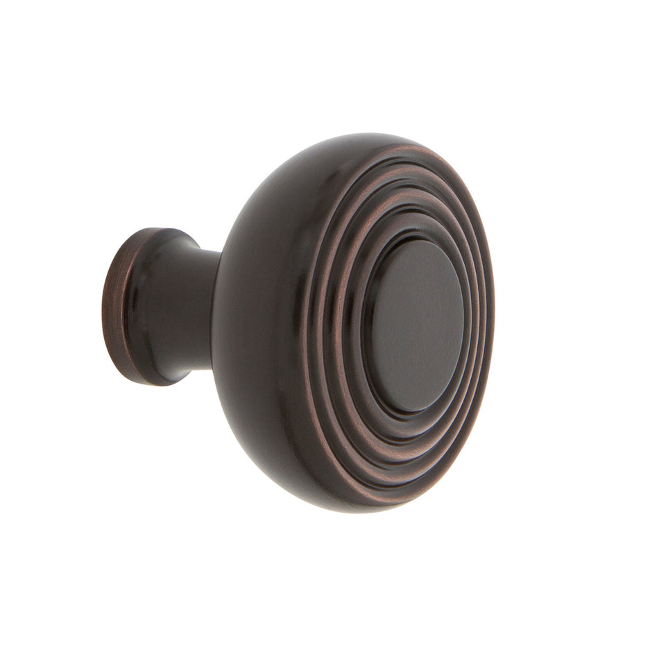 Nostalgic Warehouse 756134: 1-3/8" Deco Cabinet Knob - Timeless Bronze