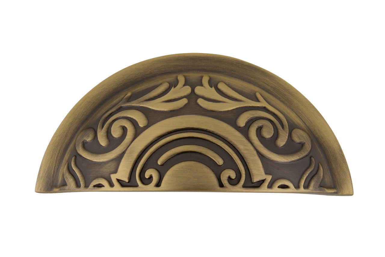 Nostalgic Warehouse 761698: 3" cc Victorian Cup Cabinet Pull - Antique Brass