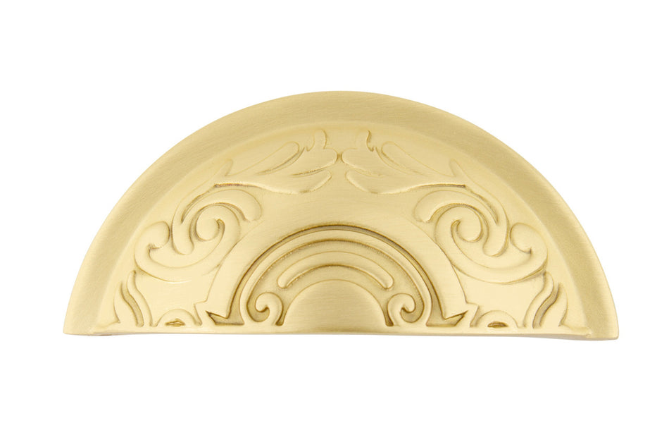 Nostalgic Warehouse 761700: 3" cc Victorian Cup Cabinet Pull - Satin Brass