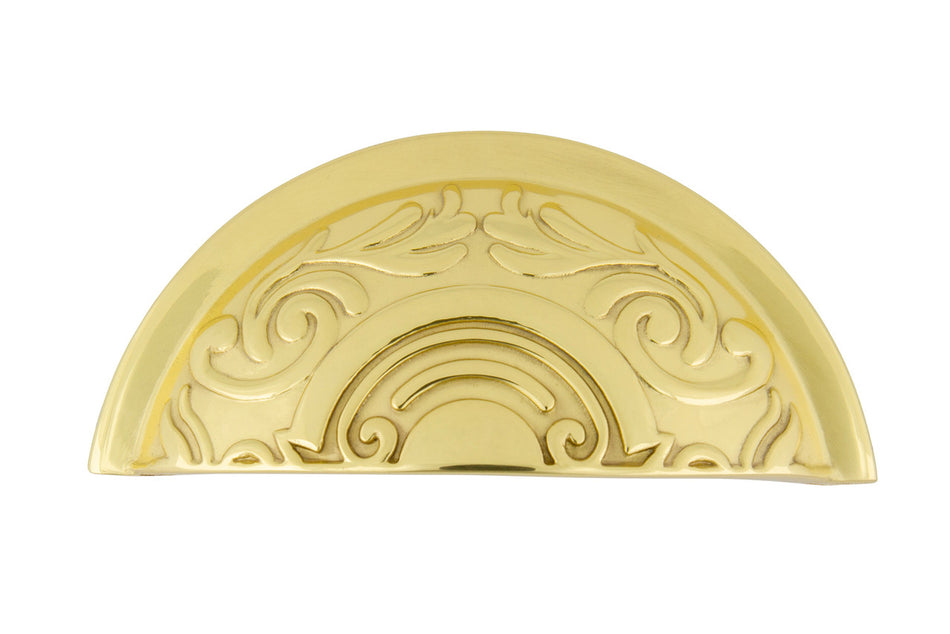 Nostalgic Warehouse 761703: 3" cc Victorian Cup Cabinet Pull - Polished Brass