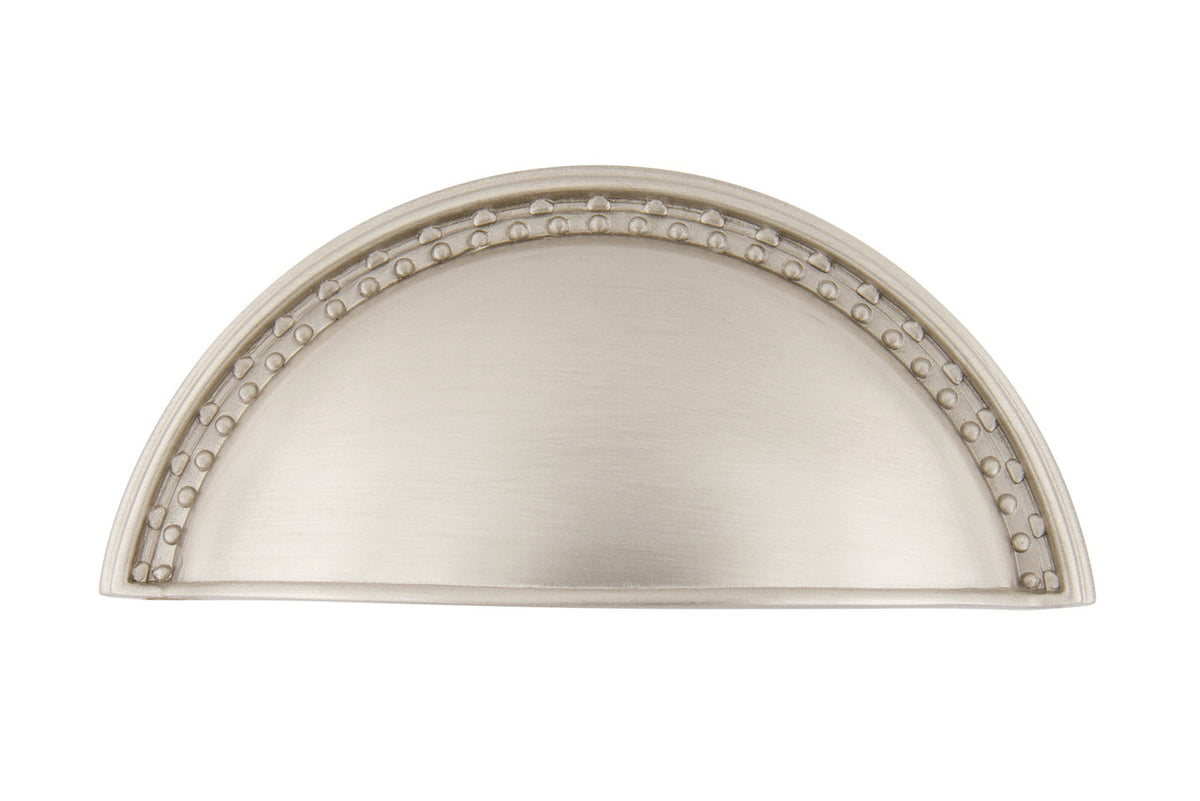 Nostalgic Warehouse 761706: 3" cc Meadows Cup Cabinet Pull - Satin Nickel
