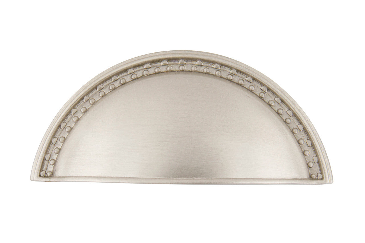Nostalgic Warehouse 761706: 3" cc Meadows Cup Cabinet Pull - Satin Nickel