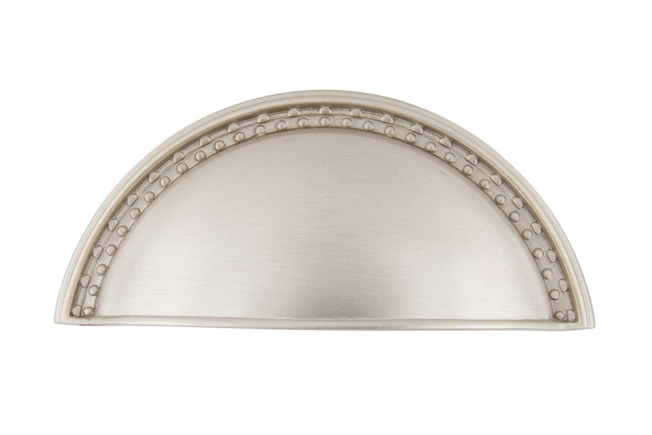 Nostalgic Warehouse 761706: 3" cc Meadows Cup Cabinet Pull - Satin Nickel