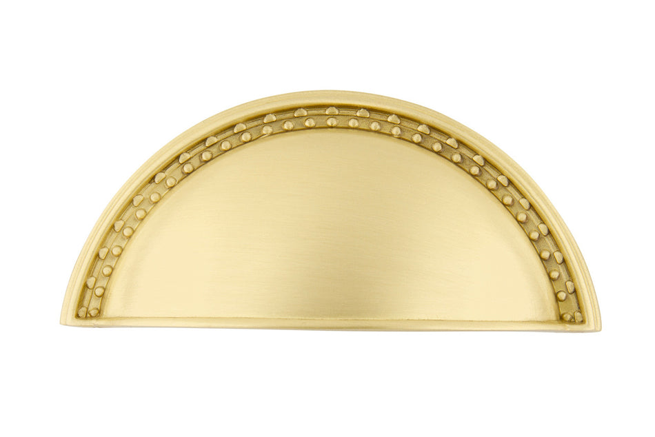 Nostalgic Warehouse 761709: 3" cc Meadows Cup Cabinet Pull - Satin Brass