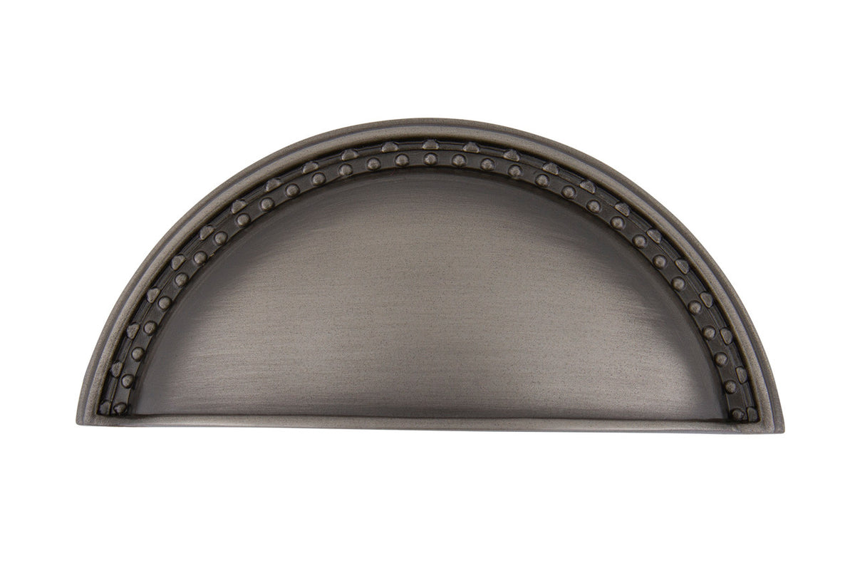 Nostalgic Warehouse 761710: 3" cc Meadows Cup Cabinet Pull - Antique Pewter