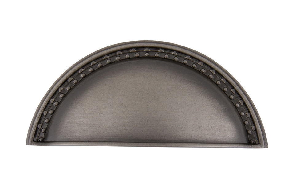 Nostalgic Warehouse 761710: 3" cc Meadows Cup Cabinet Pull - Antique Pewter