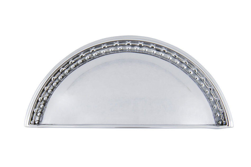 Nostalgic Warehouse 761711: 3" cc Meadows Cup Cabinet Pull - Bright Chrome