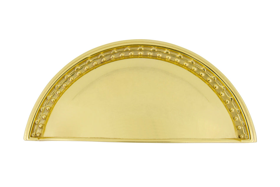 Nostalgic Warehouse 761712: 3" cc Meadows Cup Cabinet Pull - Polished Brass
