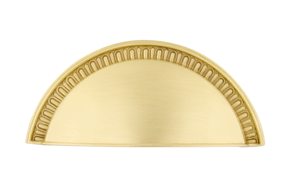 Nostalgic Warehouse 761718: 3" cc Egg & Dart Cup Cabinet Pull - Satin Brass