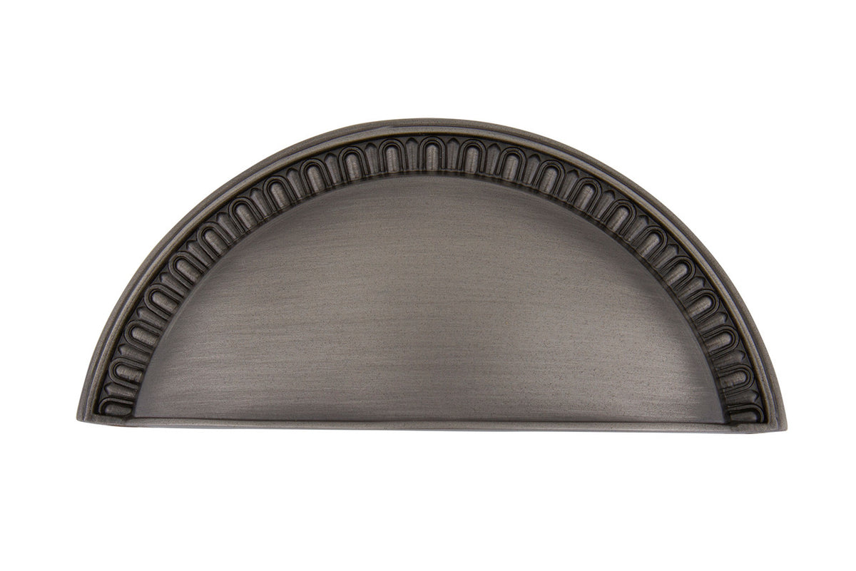 Nostalgic Warehouse 761719: 3" cc Egg & Dart Cup Cabinet Pull - Antique Pewter