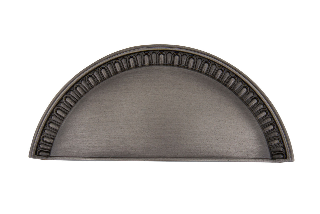 Nostalgic Warehouse 761719: 3" cc Egg & Dart Cup Cabinet Pull - Antique Pewter