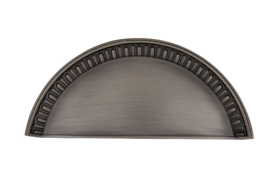 Nostalgic Warehouse 761719: 3" cc Egg & Dart Cup Cabinet Pull - Antique Pewter