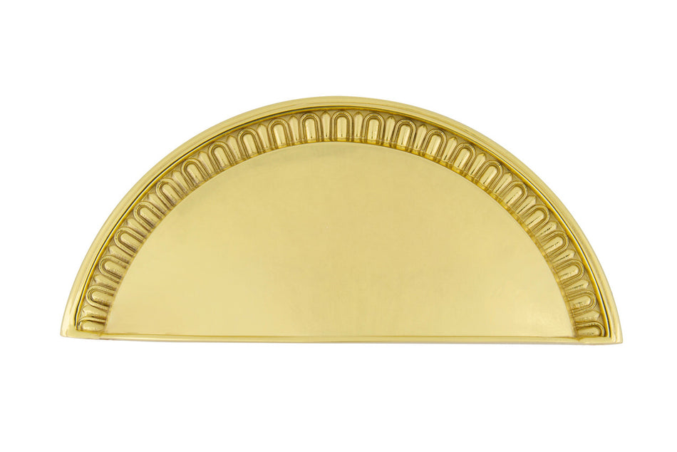 Nostalgic Warehouse 761722: 3" cc Egg & Dart Cup Cabinet Pull - Unlacquered Brass