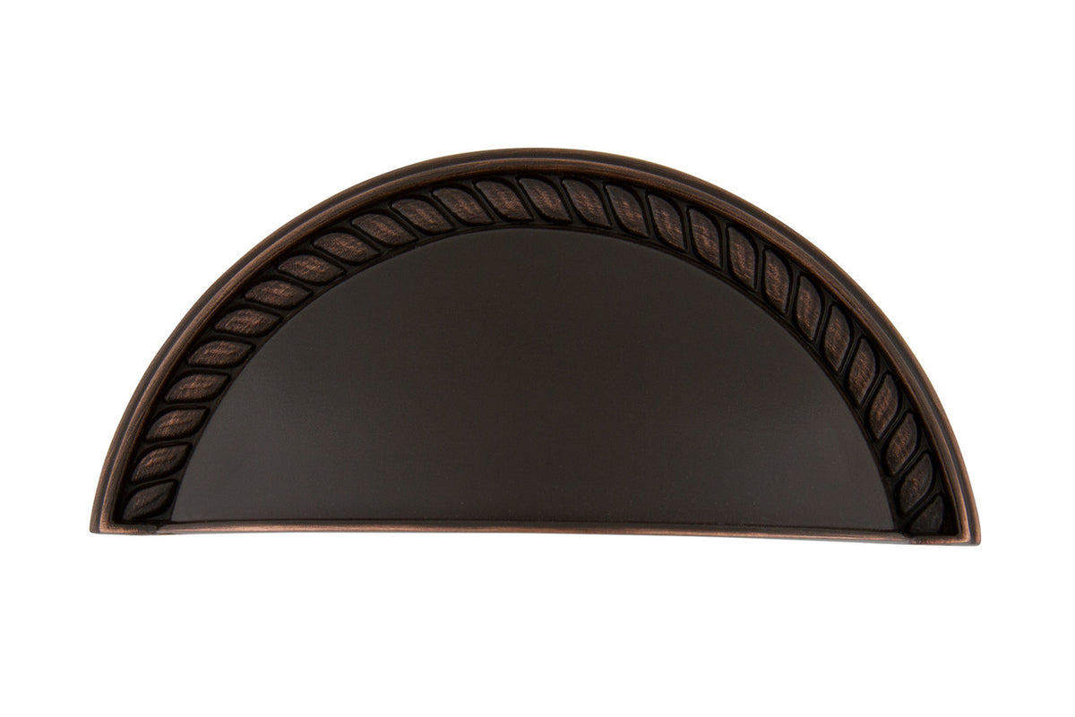 Nostalgic Warehouse 761726: 3" cc Rope Cup Cabinet Pull - Timeless Bronze