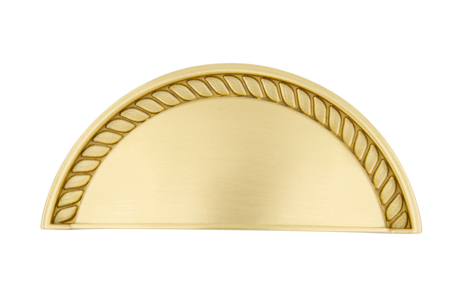Nostalgic Warehouse 761727: 3" cc Rope Cup Cabinet Pull - Satin Brass