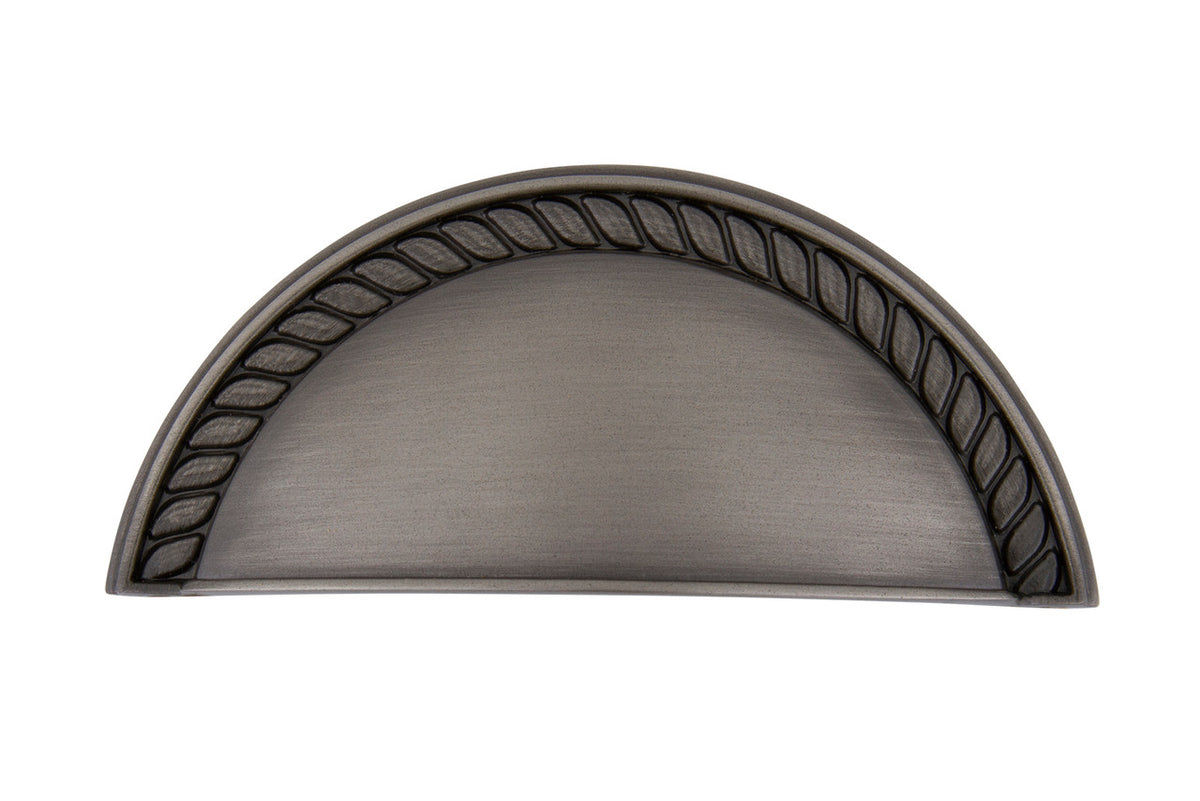 Nostalgic Warehouse 761728: 3" cc Rope Cup Cabinet Pull - Antique Pewter