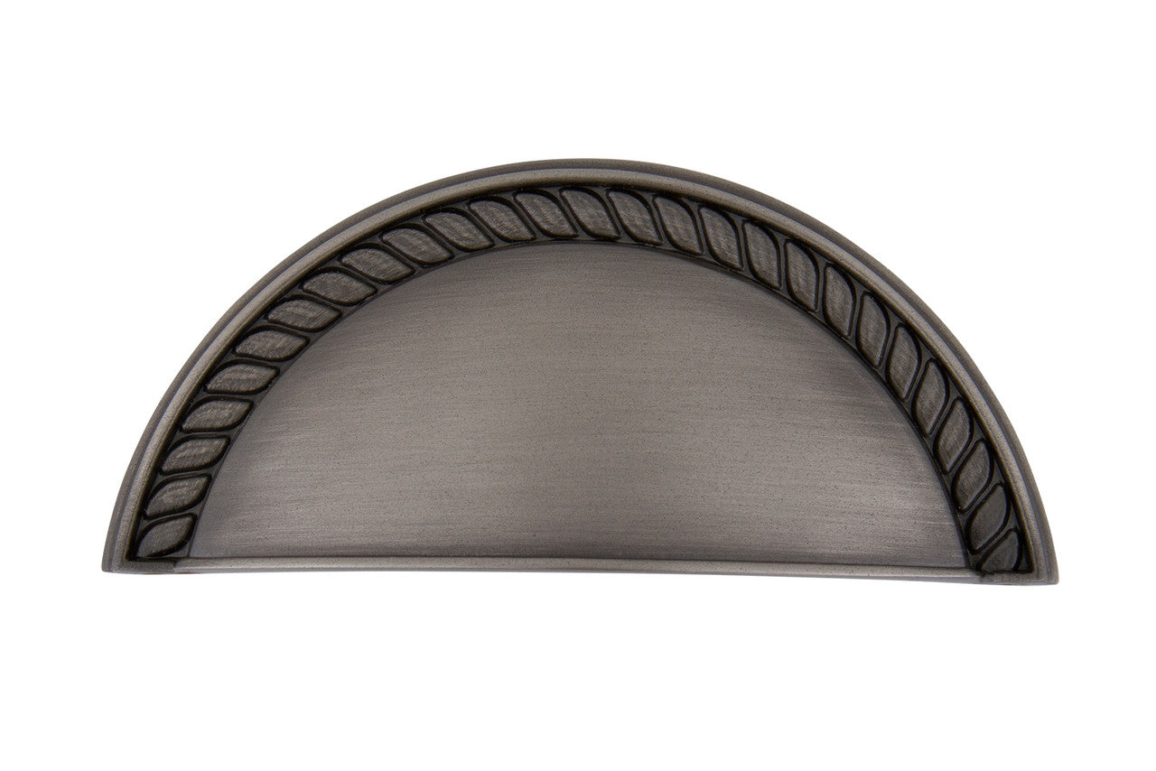 Nostalgic Warehouse 761728: 3" cc Rope Cup Cabinet Pull - Antique Pewter